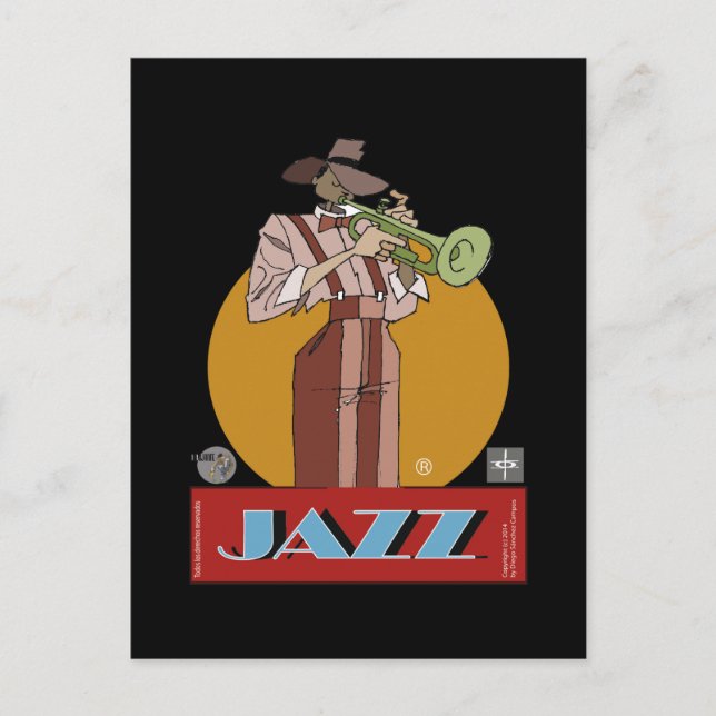 Postal - Jazz Dibujante Postkarte (Vorderseite)
