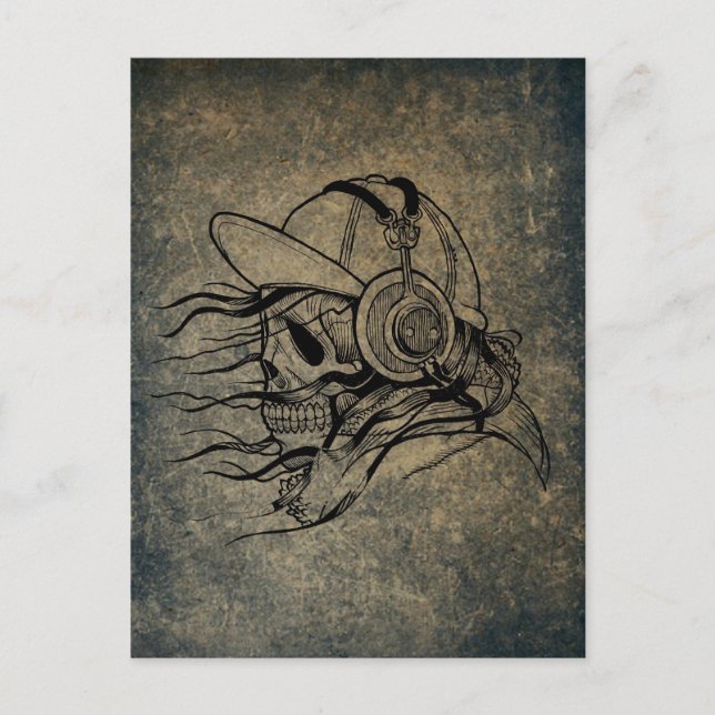 POSTAL SKULL MUSIC POSTKARTE (Vorderseite)