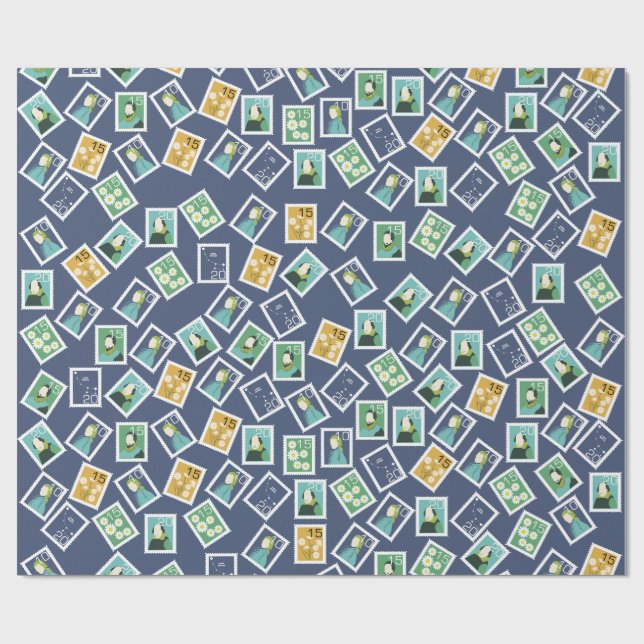 Postal Worker Wrapping Paper Geschenkpapier (Flach)