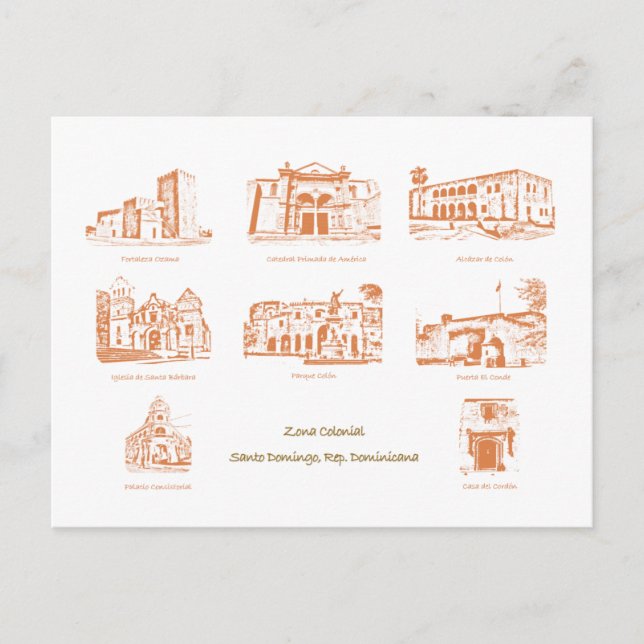 Postal Zona Colonial, Santo Domingo, Rep. Dom. Postkarte (Vorderseite)