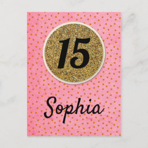 Postale 15e - Anniversaire de la carte de voeux fille