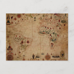 Postale 1633 Carte de portolan de l'océan Atlantique - Pas
