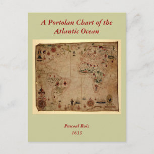 Postale 1633 Carte de portolan de l'océan Atlantique - Pas