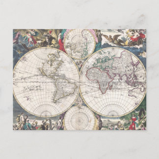 Postale 1685 Carte du monde de Bormeester