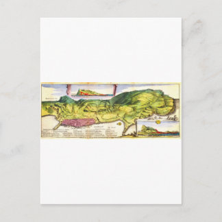 Postale 1720 De La Feuille Carte et Vue de Gibraltar Geo