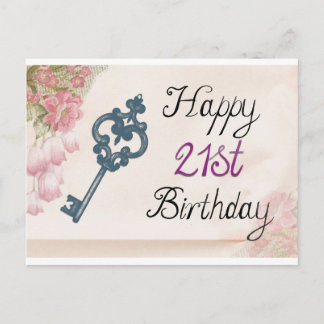 Postale 21e carte d'anniversaire femme
