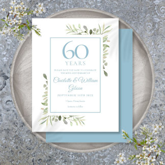 Postale 60e anniversaire Carte de rappel de la verdure