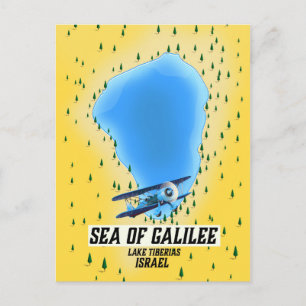 Postale Affiche de carte de la mer de Galilée Israël