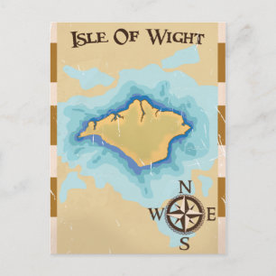 Postale Affiche de voyage carte au trésor de l'île de Wigh