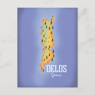 Postale Affiche de voyage carte de Délos Grèce
