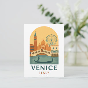 Postale Affiche de voyage rétro Venise Italie Carte postal