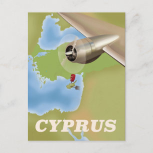 Postale Affiche de voyage vintage carte de Chypre