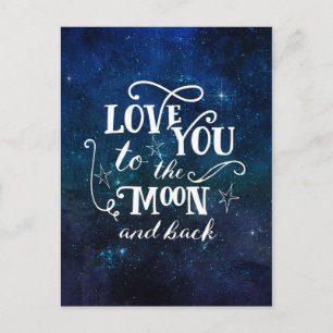 Postale Aimez-vous à la lune et les étoiles dos carte post