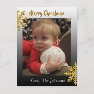 Postale Ajoutez une photo à cette carte de Noël Black Snow