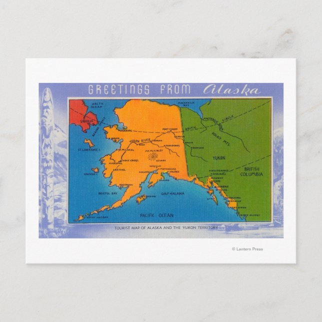 Postale AlaskaSalutations de la carte Alaska (Devant)