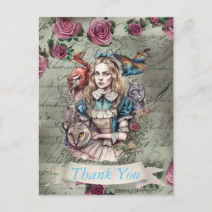 Postale Alice au pays des merveilles Carte de remerciement