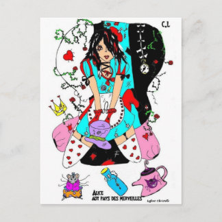 Postale alice aux pays des merveilles postkarte