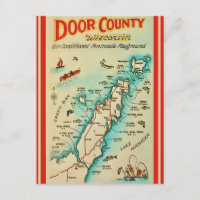 Ancienne carte de pêche du comté de Door