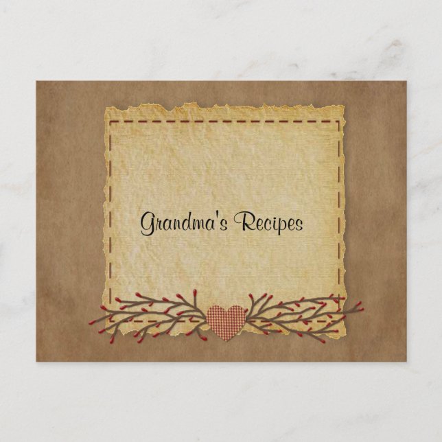 Postale Ancienne carte de recette Look papier (Devant)