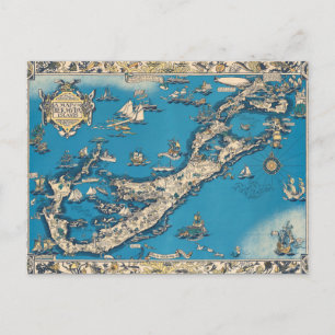 Postale Ancienne carte vintage des Bermudes