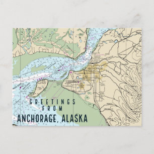 Postale Ancrage Carte marine Alaska
