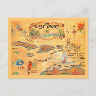 Postale Antilles Caraïbes Carte Can Cooler