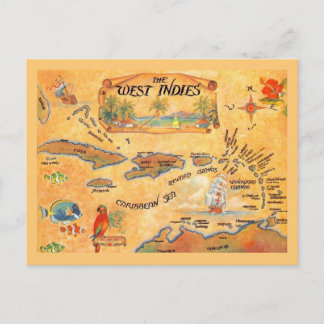Postale Antilles Caraïbes Carte Can Cooler
