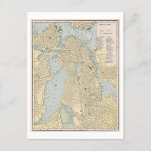 Postale Antique 1899 Carte de Boston, Massachusetts,
