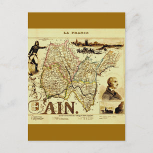 Postale Antique Vuillemin 19ème siècle Carte de France Ain