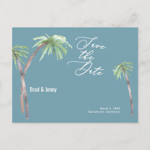 Postale Aqua Tropical Wedding Enregistrer la date Carte po