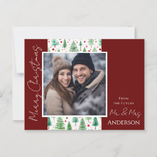 Postale Arbres de Noël mariages Enregistrer la date Carte 