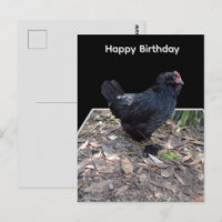 Art de poulet noir en relief, Carte d'anniversaire