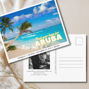 Postale Aruba Mariage Island Enregistrer la date Carte pos