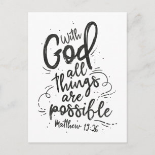 Postale Avec Dieu toutes les choses sont possibles Carte p