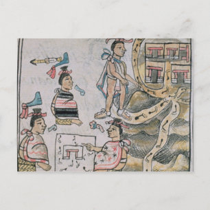 Postale Aztecs consultant et suivant la carte