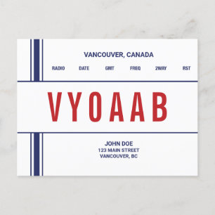 Postale Bande Stylisée Rétro Carte QSL