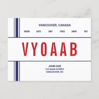 Postale Bande Stylisée Rétro Carte QSL