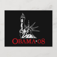 Barack Obama 2008 Statue de la Liberté Carte posta