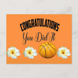 Postale Basketball Félicitations vous l'avez fait Carte