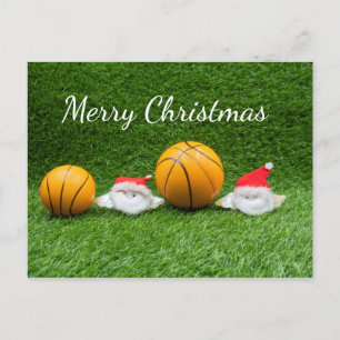 Postale Basketball Noël Carte de vacances avec le Père Noë