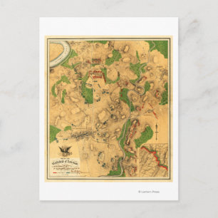 Postale Bataille d'Antietam - Carte panoramique de la guer