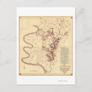 Postale Bataille d'Antietam - Guerre civile Carte panorami