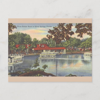 Postale Bateaux de fond en verre vintage Floride Carte pos