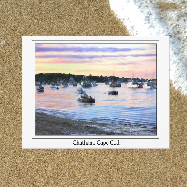 Postale Bateaux De Homard À Twilight Cape Cod Carte Postal (Créateur téléchargé)