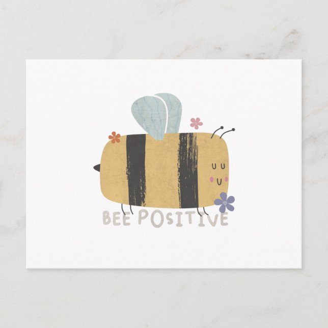 Postale Bee Positive - Carte de note de la chatte d'abeill (Devant)