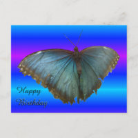 Belle Carte de Vœux d'Anniversaire Papillon Morpho