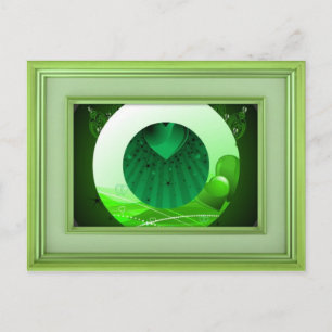 Postale Belle Carte pour notes verte