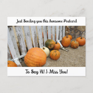 Postale Bénédictions d'automne "Je te manque" dit Hi Carte