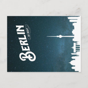 Postale Berlin skyline de nuit, Berlin Allemagne - Carte p