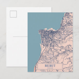 Postale Beyrouth Liban Carte de la ville venteuse Voyage